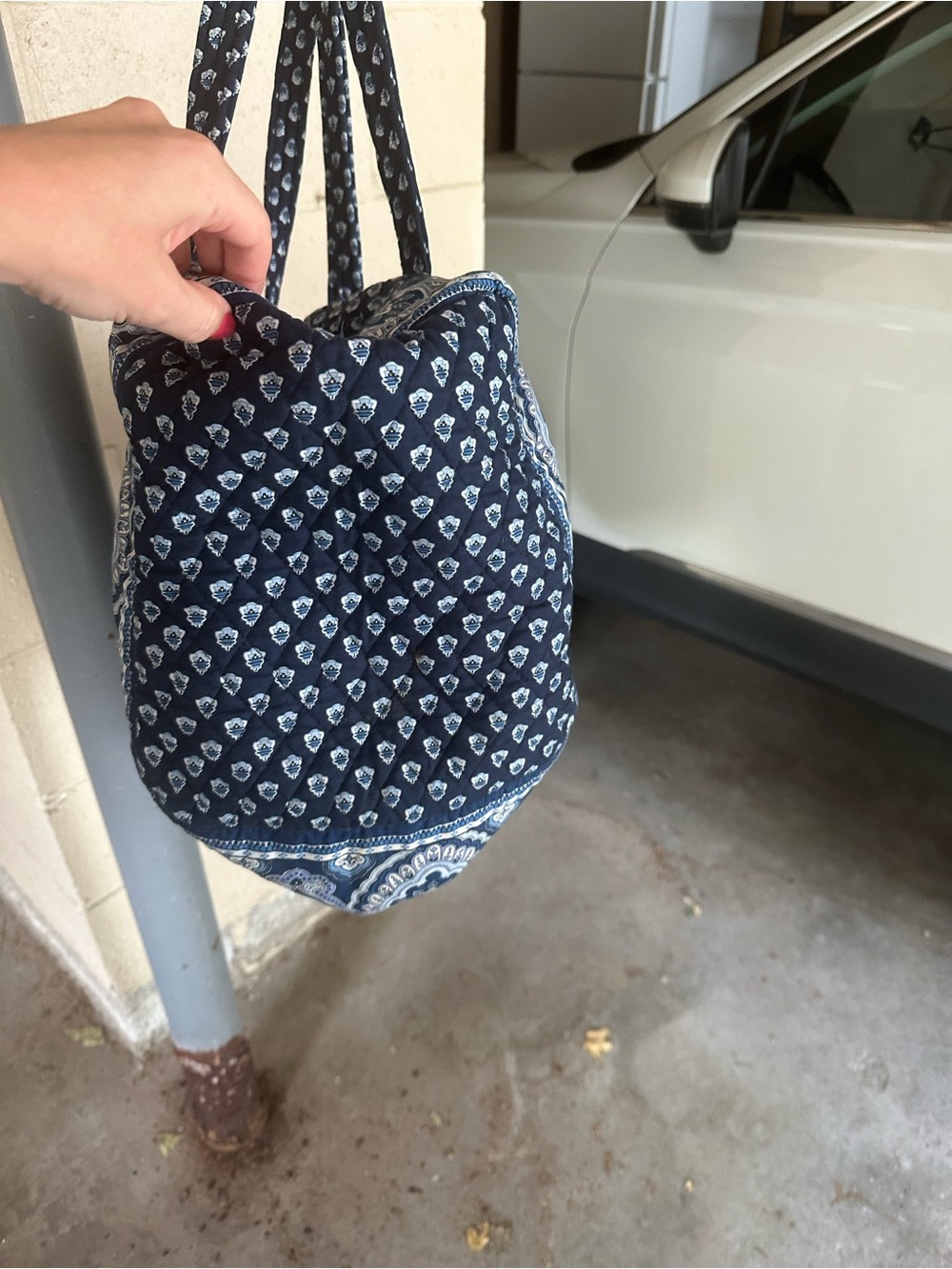 Vera Bradley Navy and Light Blue Quilted Paisley Tote - Picture 3 of 4